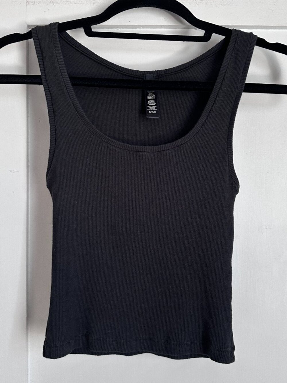 SKIMS Cotton Rib Tank Top Black Medium M Stretch Cotton - Picture 2 of 11